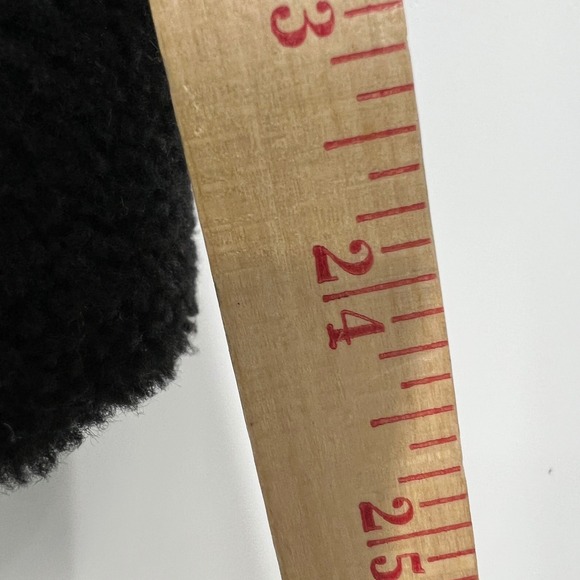 Abercrombie Fitch Black Faux Leather Sherpa Lined Hooded Coat‎ Women's Size M - Picture 7 of 15